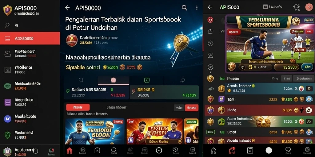 Tampilan antarmuka API5000 dengan fitur taruhan olahraga yang menarik.
