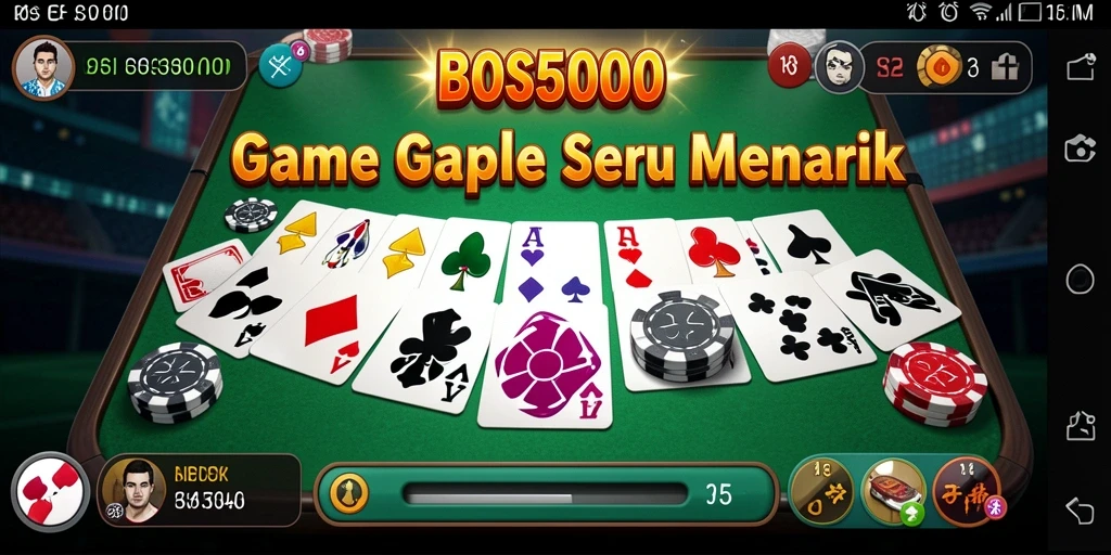 Tampilan gameplay menarik BOS5000 saat bermain Gaple.