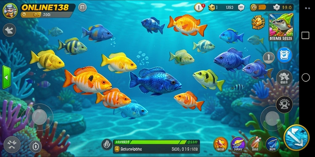 Gameplay seru Tembak Ikan di ONLINE138 dengan grafis menawan.