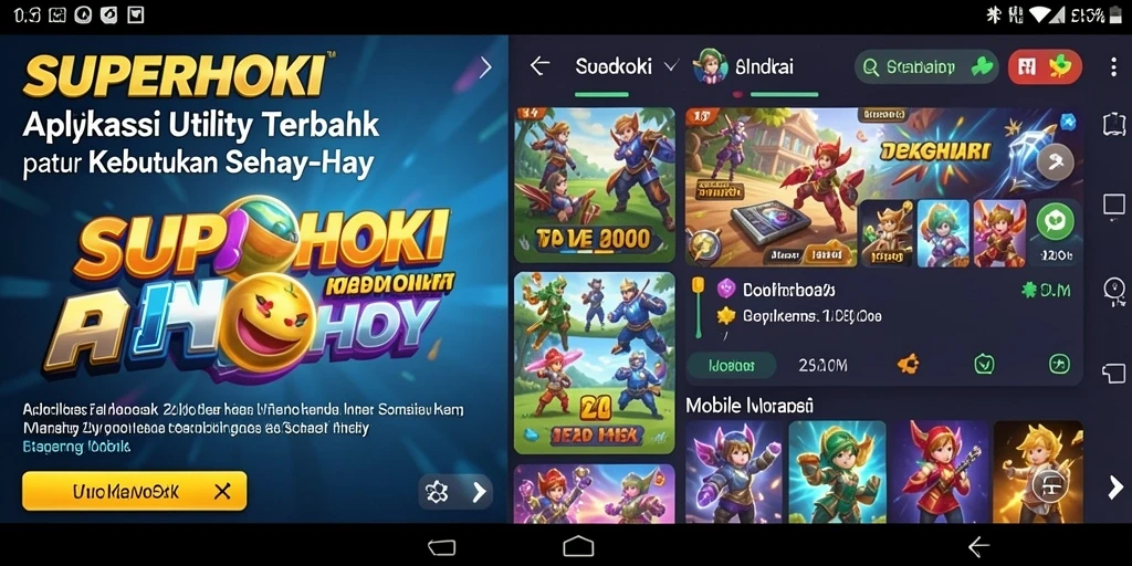 Tampilan utama SUPERHOKI dengan berbagai fitur yang intuitif.